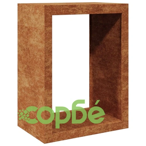Стойка за дърва за огрев 60x40x80 cm Патинираща стомана ➤ топ цена ➤ sorbe.bg