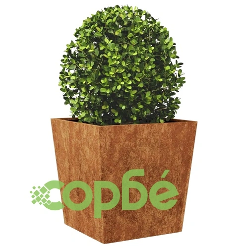 Градински саксии 2 бр. 50x50x50 см Изветряла стомана ➤ топ цена ➤ sorbe.bg