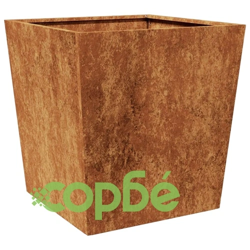 Градински саксии 2 бр. 50x50x50 см Изветряла стомана ➤ топ цена ➤ sorbe.bg