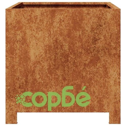 Градински саксии 2 бр. 40x40x40 см Изветряла стомана ➤ топ цена ➤ sorbe.bg