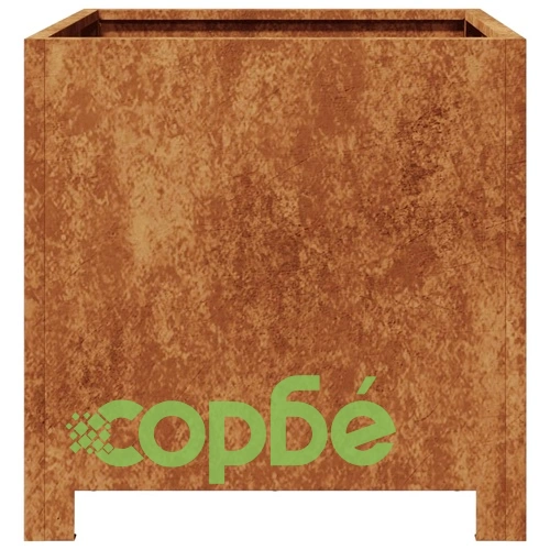 Градински саксии 2 бр. 40x40x40 см Изветряла стомана ➤ топ цена ➤ sorbe.bg