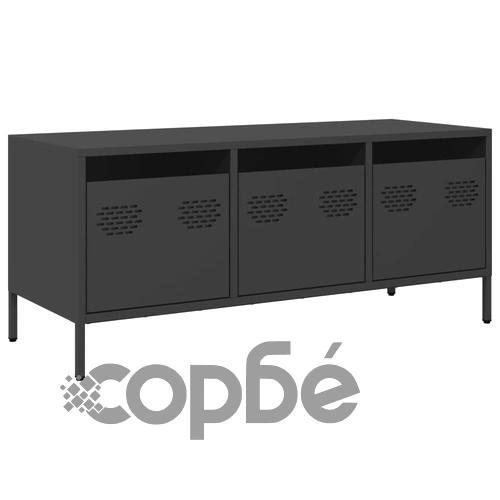 ТВ шкаф, черен, 101,5x39x43,5 см, студеновалцувана стомана на топ цена от sorbe.bg ТВ шкаф, черен, 101,5x39x43,5 см, студеновалцувана стомана ➤ топ цена ➤ sorbe.bg