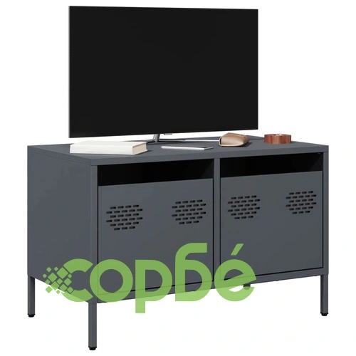 ТВ шкаф, антрацит, 68x39x43,5 см, студеновалцувана стомана на топ цена от sorbe.bg ТВ шкаф, антрацит, 68x39x43,5 см, студеновалцувана стомана ➤ топ цена ➤ sorbe.bg