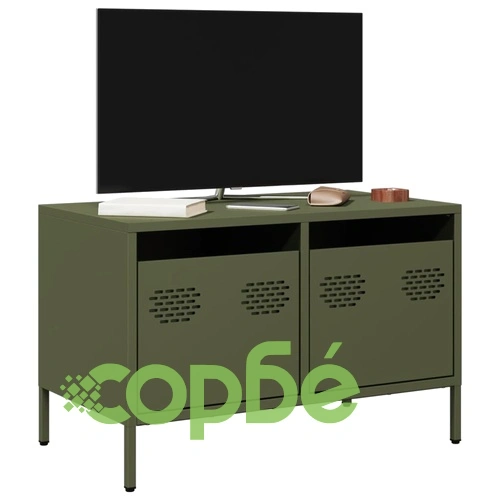 ТВ шкаф маслиненозелен 68x39x43,5 см студеновалцувана стомана ➤ топ цена ➤ sorbe.bg
