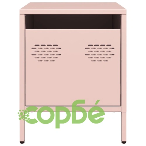 Нощни шкафчета, 2 бр, розови, 35x39x43,5 см, стомана ➤ топ цена ➤ sorbe.bg