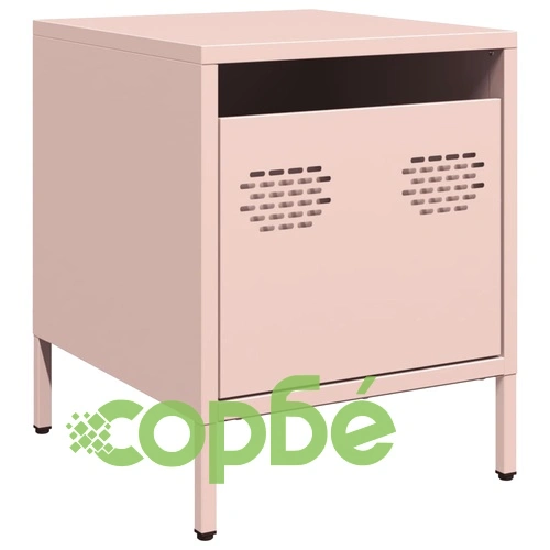Нощни шкафчета, 2 бр, розови, 35x39x43,5 см, стомана ➤ топ цена ➤ sorbe.bg
