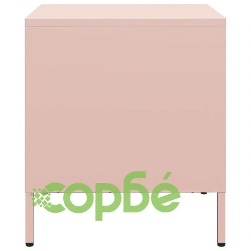 Нощни шкафчета, 2 бр, розови, 35x39x43,5 см, стомана ➤ топ цена ➤ sorbe.bg