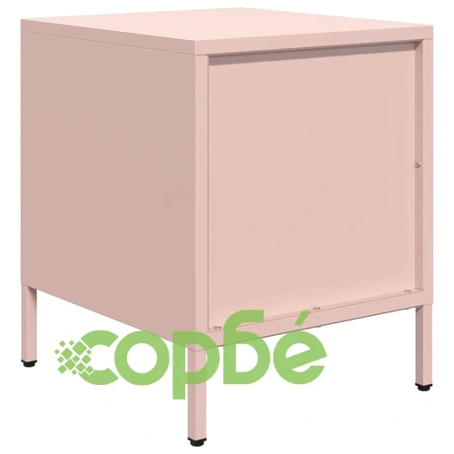 Нощни шкафчета, 2 бр, розови, 35x39x43,5 см, стомана ➤ топ цена ➤ sorbe.bg