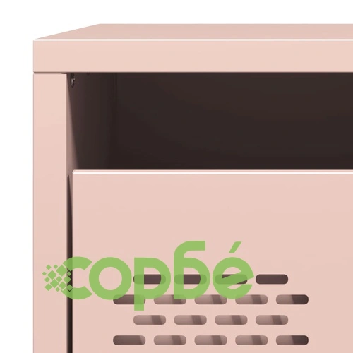 Нощни шкафчета, 2 бр, розови, 35x39x43,5 см, стомана ➤ топ цена ➤ sorbe.bg