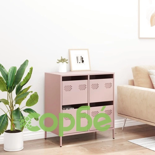 Бюфет, розов, 68x39x73,5 см, студеновалцувана стомана ➤ топ цена ➤ sorbe.bg