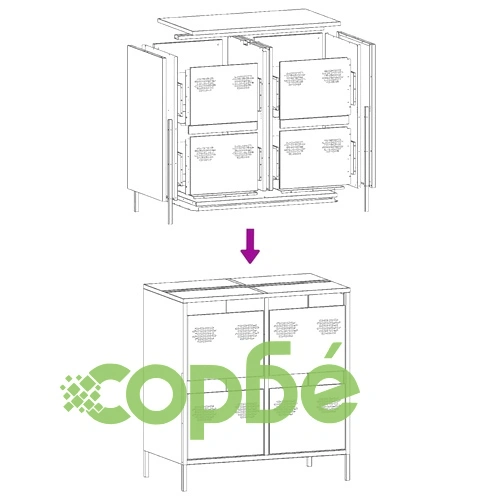 Бюфет, розов, 68x39x73,5 см, студеновалцувана стомана ➤ топ цена ➤ sorbe.bg