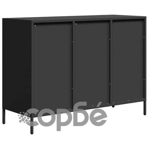 Бюфет, черен, 101,5x39x73,5 см, студеновалцувана стомана ➤ топ цена ➤ sorbe.bg