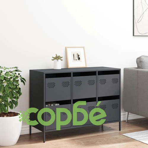 Бюфет, антрацит, 101,5x39x73,5 см, студеновалцувана стомана ➤ топ цена ➤ sorbe.bg