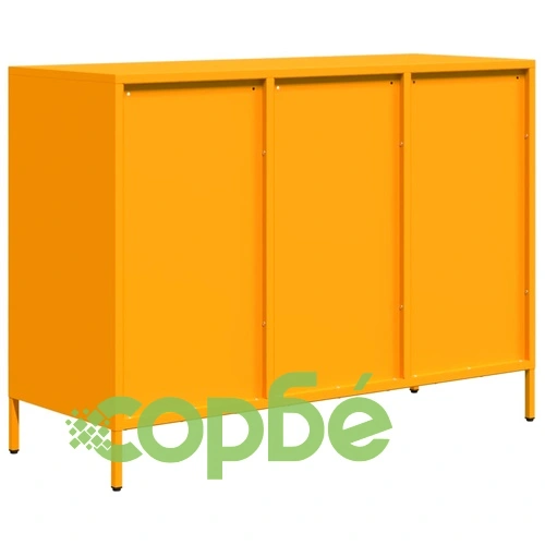 Бюфет, горчица жълто, 101,5x39x73,5см, студеновалцувана стомана ➤ топ цена ➤ sorbe.bg