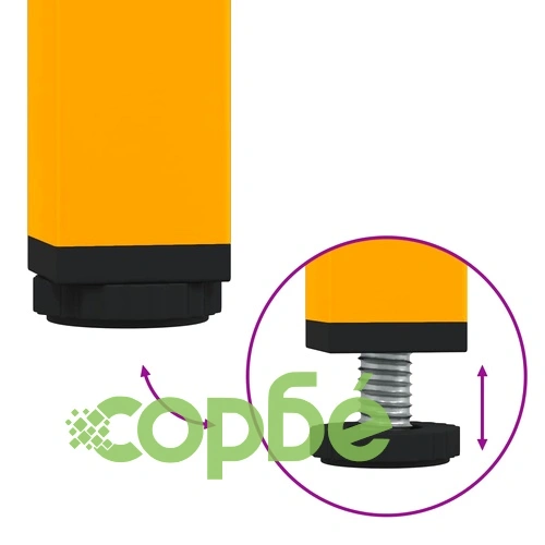 Бюфет, горчица жълто, 101,5x39x73,5см, студеновалцувана стомана ➤ топ цена ➤ sorbe.bg