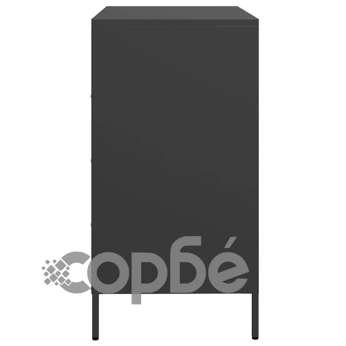 Бюфет, черен, 68x39x73,5 см, студеновалцувана стомана ➤ топ цена ➤ sorbe.bg