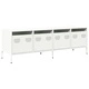 ТВ шкаф, бял, 135x39x43,5 см, студеновалцувана стомана