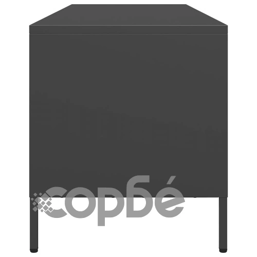 ТВ шкаф, черен, 135x39x43,5 см, студеновалцувана стомана ➤ топ цена ➤ sorbe.bg