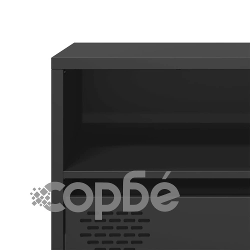 ТВ шкаф, черен, 135x39x43,5 см, студеновалцувана стомана ➤ топ цена ➤ sorbe.bg