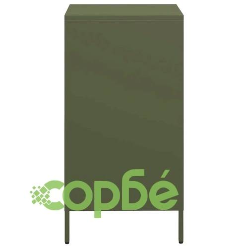 Бюфет, маслиненозелен, 35x39x73,5 см, студеновалцувана стомана ➤ топ цена ➤ sorbe.bg