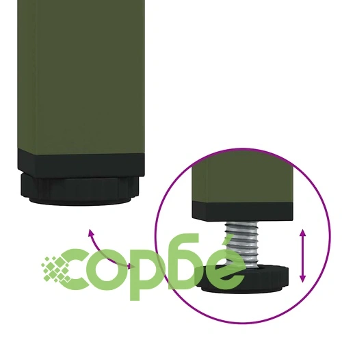 Бюфет, маслиненозелен, 35x39x73,5 см, студеновалцувана стомана ➤ топ цена ➤ sorbe.bg