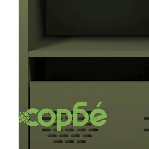 Бюфет, маслиненозелен, 35x39x73,5 см, студеновалцувана стомана ➤ топ цена ➤ sorbe.bg