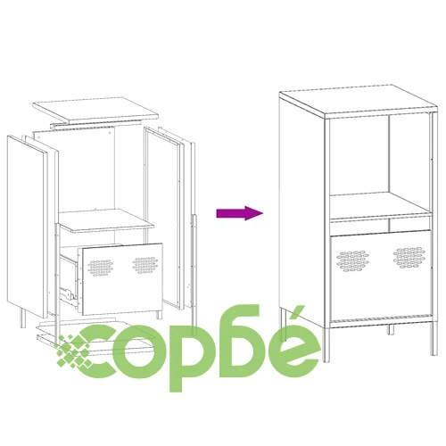 Бюфет, маслиненозелен, 35x39x73,5 см, студеновалцувана стомана ➤ топ цена ➤ sorbe.bg