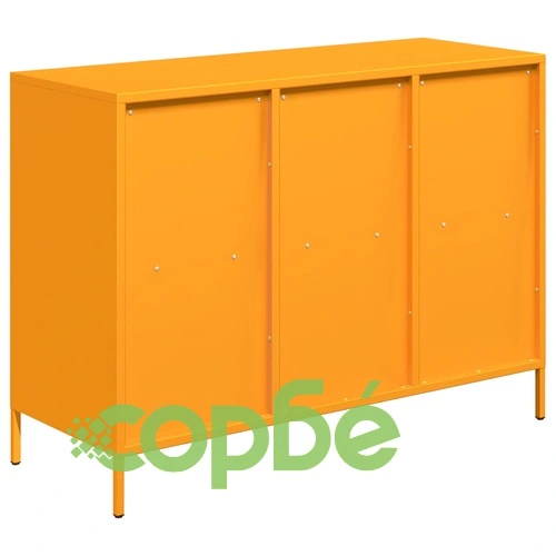 Бюфет, горчица жълто, 101,5x39x73,5см, студеновалцувана стомана ➤ топ цена ➤ sorbe.bg