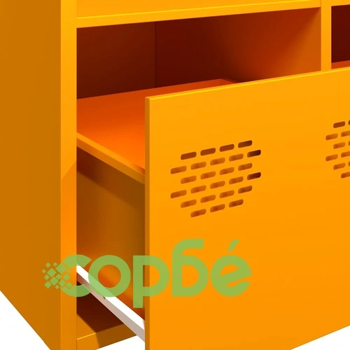 Бюфет, горчица жълто, 101,5x39x73,5см, студеновалцувана стомана ➤ топ цена ➤ sorbe.bg