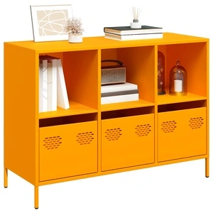 Бюфет, горчица жълто, 101,5x39x73,5см, студеновалцувана стомана