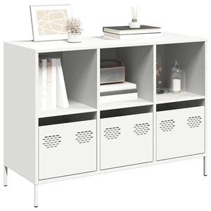 Бюфет, бял, 101,5x39x73,5 см, студеновалцувана стомана