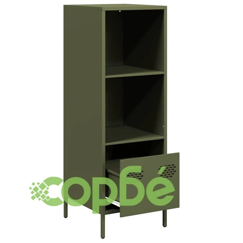 Висок шкаф, маслиненозелен, 35x39x103,5 см, стомана ➤ топ цена ➤ sorbe.bg