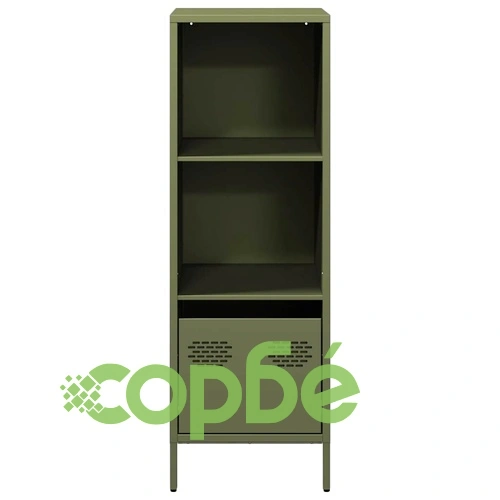 Висок шкаф, маслиненозелен, 35x39x103,5 см, стомана ➤ топ цена ➤ sorbe.bg