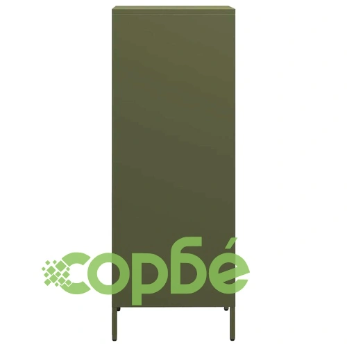 Висок шкаф, маслиненозелен, 35x39x103,5 см, стомана ➤ топ цена ➤ sorbe.bg