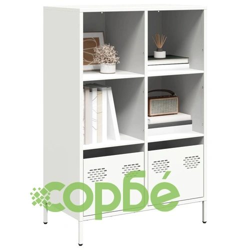 Висок шкаф, бял, 68x39x103,5 см, стомана ➤ топ цена ➤ sorbe.bg