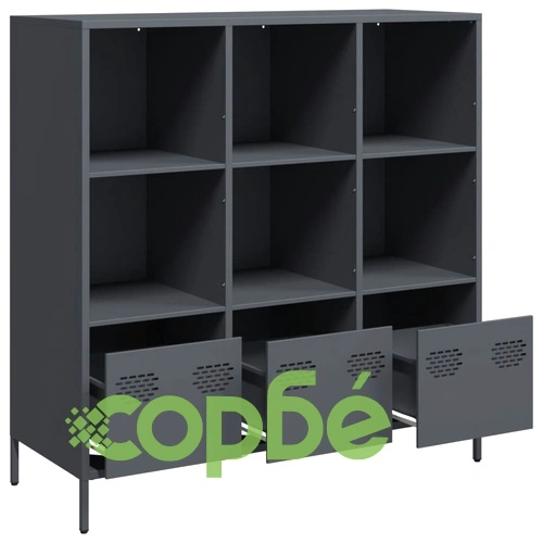 Висок шкаф, антрацит, 101,5x39x103,5 см, стомана ➤ топ цена ➤ sorbe.bg