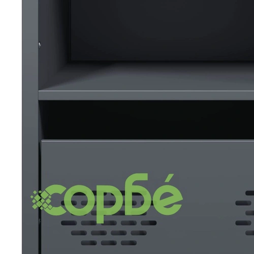 Висок шкаф, антрацит, 101,5x39x103,5 см, стомана ➤ топ цена ➤ sorbe.bg