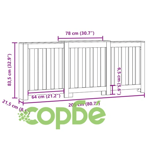 Капак за радиатор, дъб артизан, 205x21,5x83,5см инженерно дърво ➤ топ цена ➤ sorbe.bg