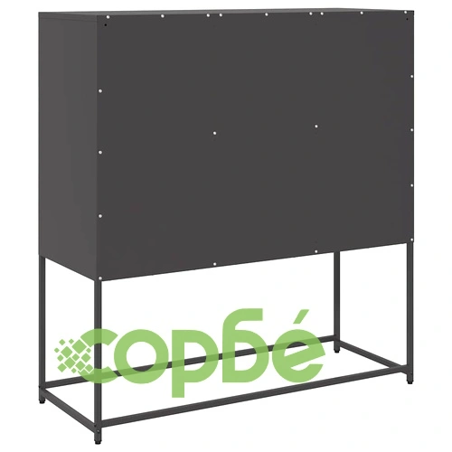 Бюфет, черен, 100,5x39x107 см, студеновалцувана стомана ➤ топ цена ➤ sorbe.bg
