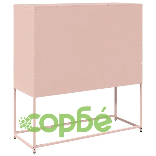 Бюфет, розов, 100,5x39x107 см, студеновалцувана стомана ➤ топ цена ➤ sorbe.bg