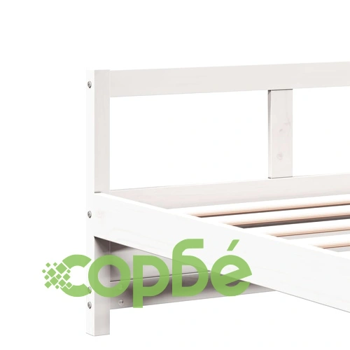 Дневно легло без матрак, бял, 90x200 см, борово дърво масив ➤ топ цена ➤ sorbe.bg