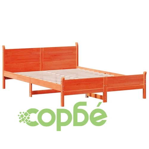 Рамка за легло без матрак, восъчнокафяв, 160x200 см, бор масив ➤ топ цена ➤ sorbe.bg