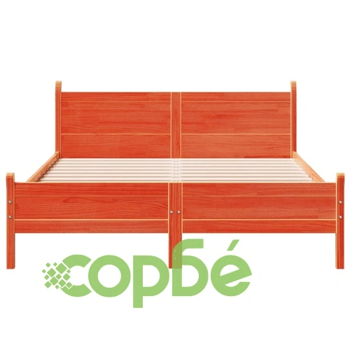 Рамка за легло без матрак, восъчнокафяв, 160x200 см, бор масив ➤ топ цена ➤ sorbe.bg