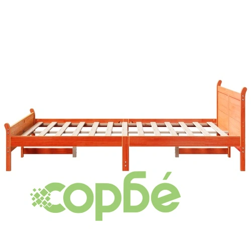 Рамка за легло без матрак, восъчнокафяв, 160x200 см, бор масив ➤ топ цена ➤ sorbe.bg
