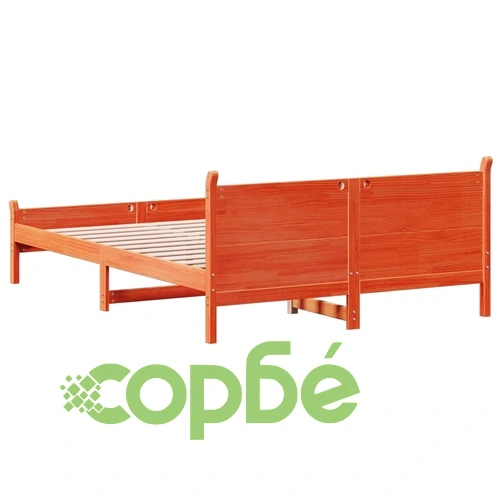 Рамка за легло без матрак, восъчнокафяв, 160x200 см, бор масив ➤ топ цена ➤ sorbe.bg