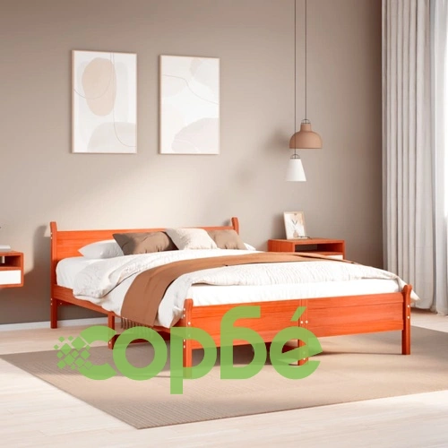 Рамка за легло без матрак, восъчнокафяв, 160x200 см, бор масив ➤ топ цена ➤ sorbe.bg
