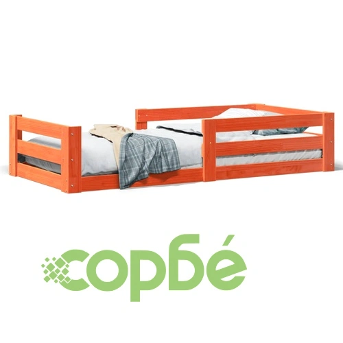 Рамка за легло без матрак, восъчнокафяв, 90x190 см, бор масив ➤ топ цена ➤ sorbe.bg