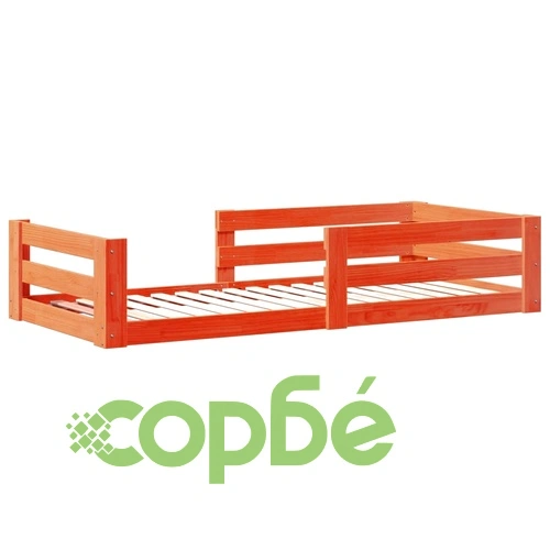 Рамка за легло без матрак, восъчнокафяв, 90x190 см, бор масив ➤ топ цена ➤ sorbe.bg