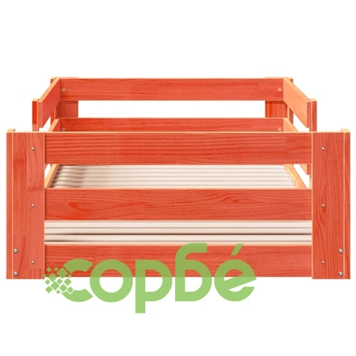 Рамка за легло без матрак, восъчнокафяв, 90x190 см, бор масив ➤ топ цена ➤ sorbe.bg