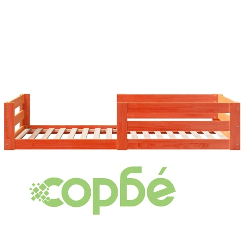 Рамка за легло без матрак, восъчнокафяв, 90x190 см, бор масив ➤ топ цена ➤ sorbe.bg